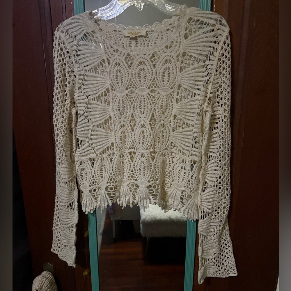 Rebellion Cream Crochet Blouse